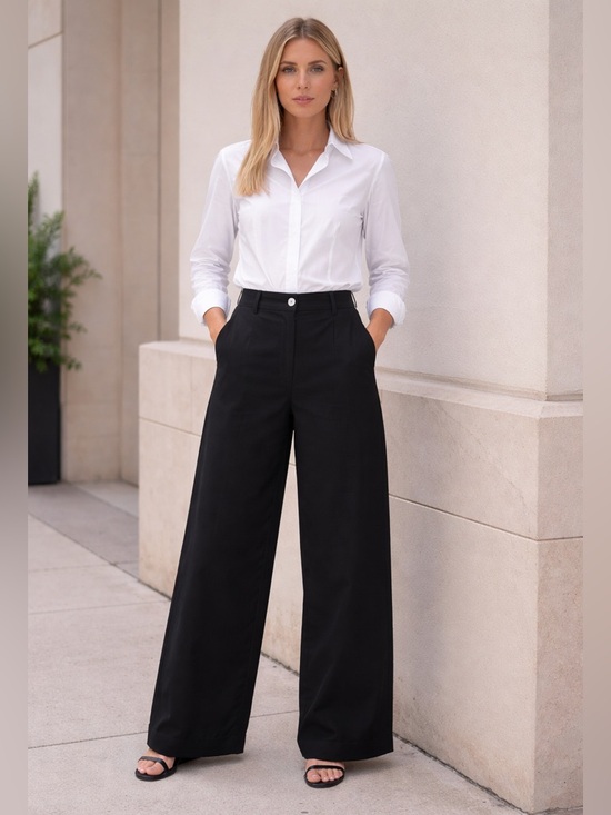 Pete & Greta Pants - NWOT Johnny Was Pete & Greta Black Nylon Wide Leg Pants Capsule Classic